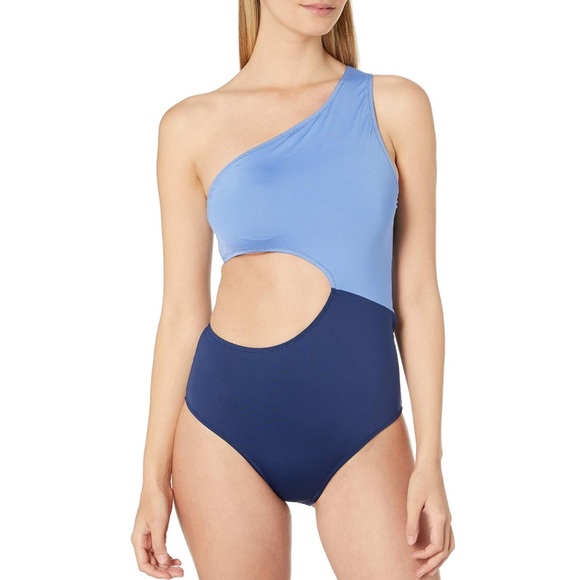 Jessica Simpson Other - EUC Jessica Simpson Women's Contrast Panel One-Piece Swimsuit Size L Blue